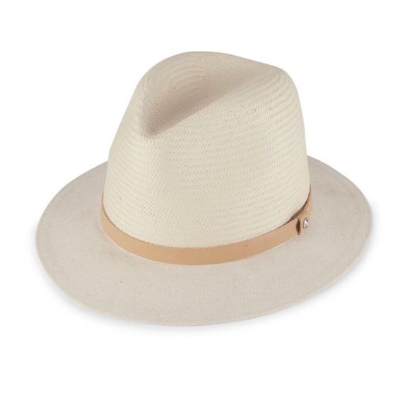 rag & bone Floppy Brim Straw & Canvas Fedora - Picture 1 of 8